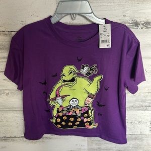 Disney The Nightmare Before Christmas Girls Cropped Shirt Size L Plus NEW